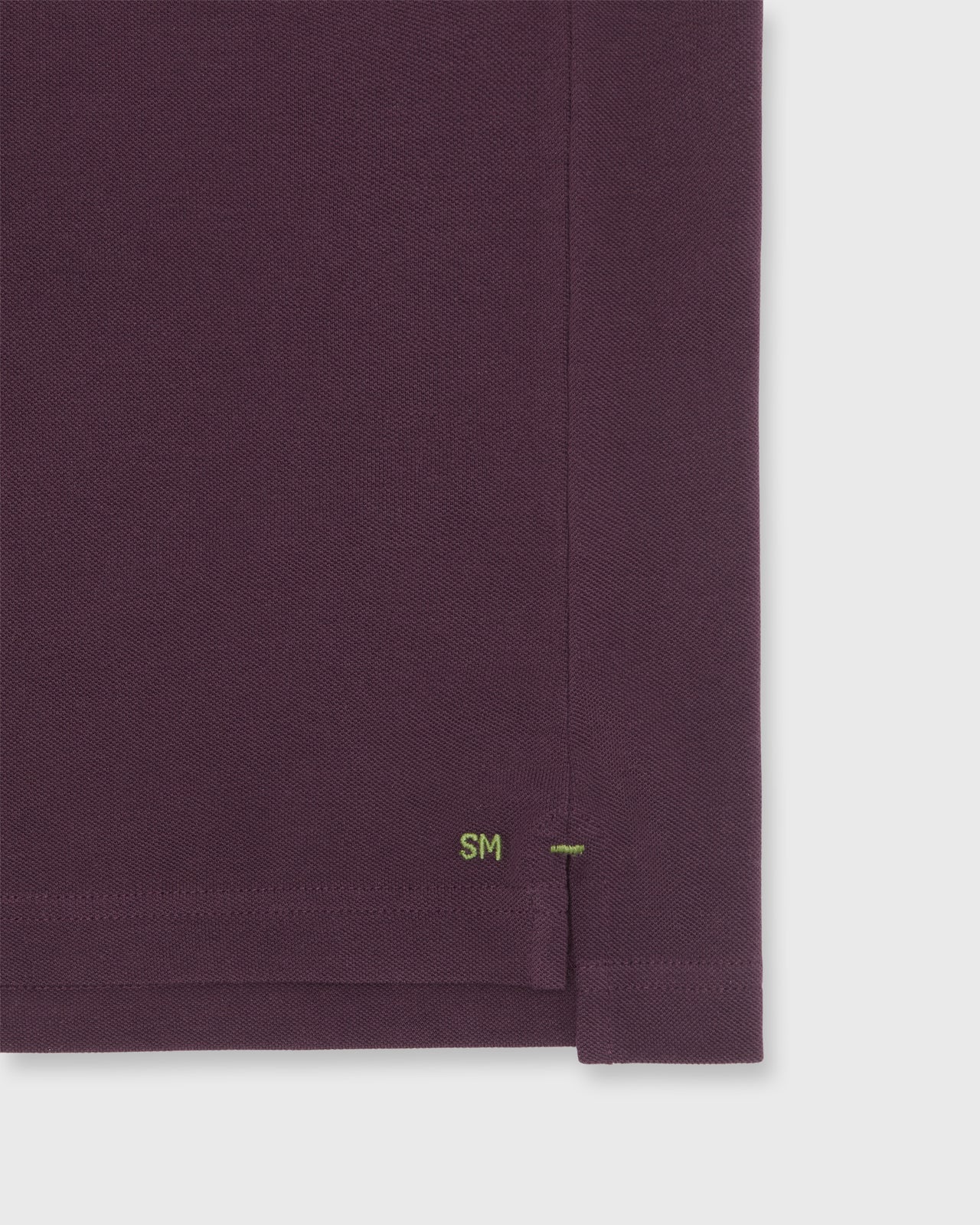 Long-Sleeved Polo in Merlot Pima Pique