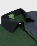 Load image into Gallery viewer, Rugby Shirt in Heather Forest/Heather Denim Pima Jersey
