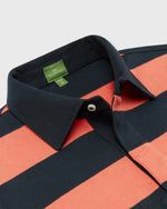 Load image into Gallery viewer, Rugby Shirt in Navy/Persimmon Pima Jersey
