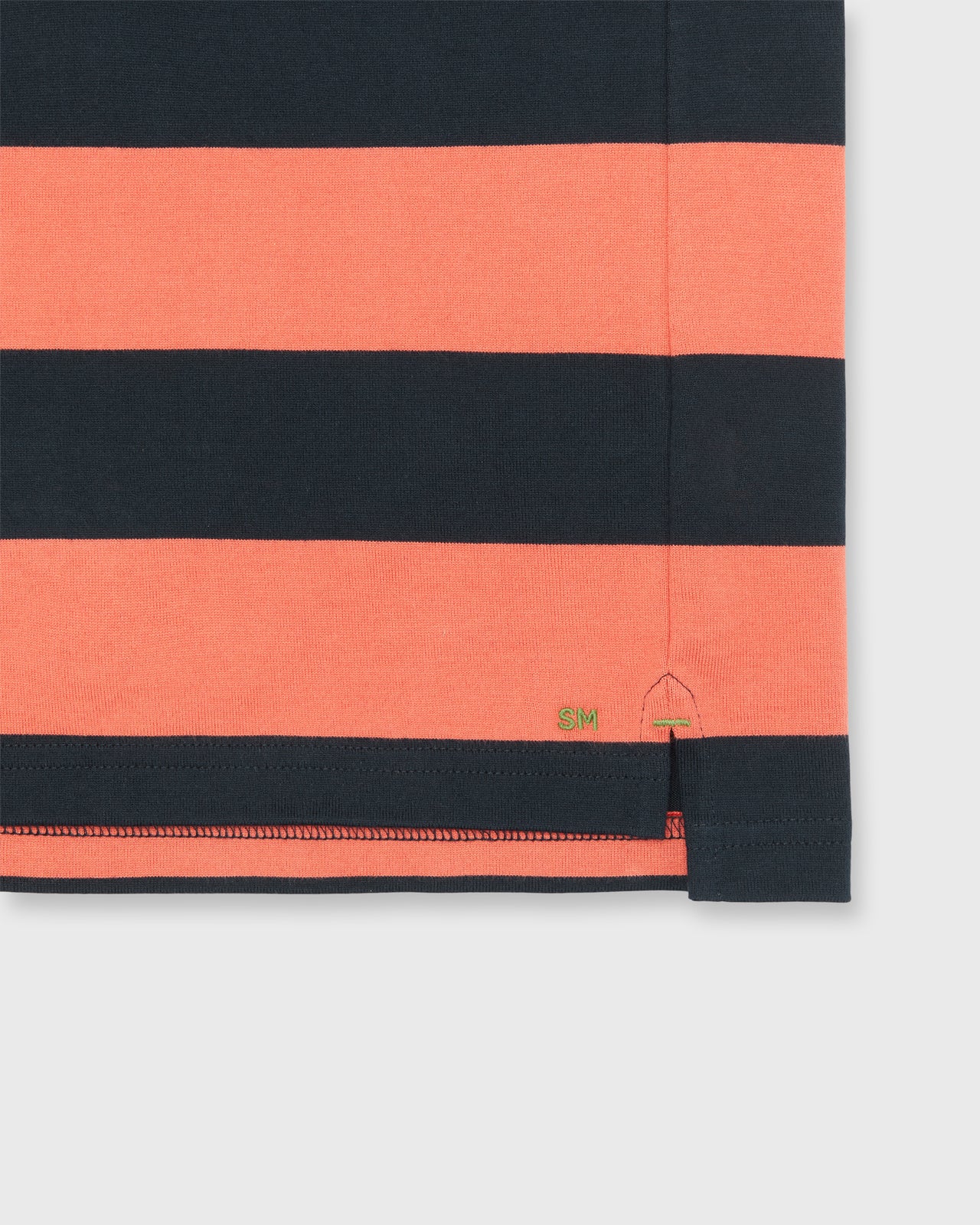 Rugby Shirt in Navy/Persimmon Pima Jersey