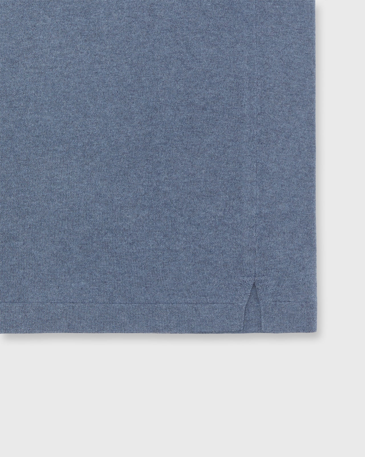 Long-Sleeved Rally Polo Sweater in Heather Blue Cotton/Cashmere