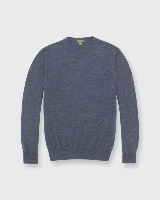 Fine-Gauge Crewneck Sweater in Airforce Escorial Wool