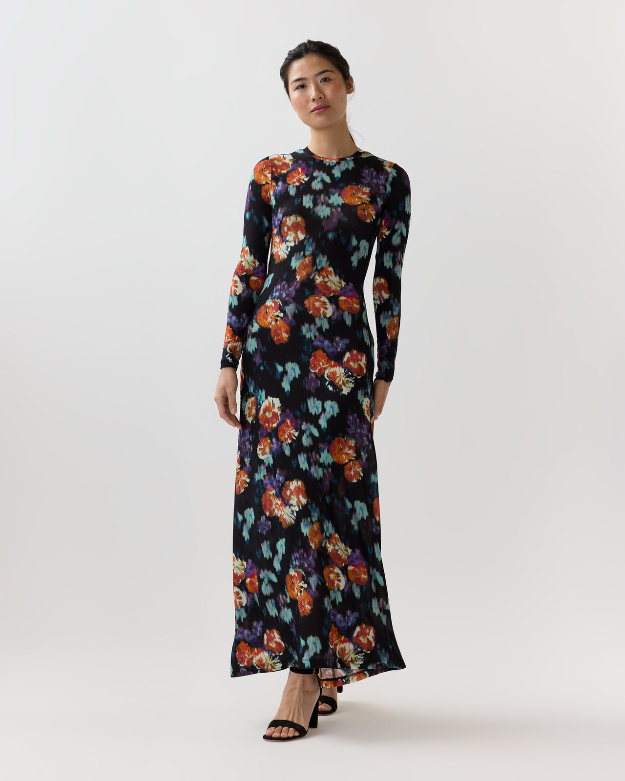 Ulla Johnson Amari Longsleeve Jersey Dress in Nocturne