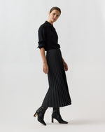 Load image into Gallery viewer, Christina Skirt in Charcoal Bi-Stretch Tropical Wool
