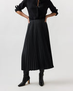 Load image into Gallery viewer, Christina Skirt in Charcoal Bi-Stretch Tropical Wool
