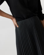 Load image into Gallery viewer, Christina Skirt in Charcoal Bi-Stretch Tropical Wool
