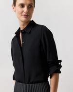 Load image into Gallery viewer, Classic Blouse in Black Silk Crepe De Chine
