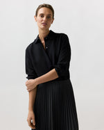 Load image into Gallery viewer, Classic Blouse in Black Silk Crepe De Chine
