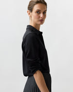 Load image into Gallery viewer, Classic Blouse in Black Silk Crepe De Chine
