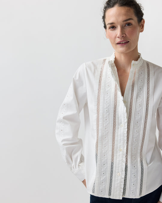 Letitia Blouse in White Poplin