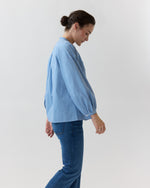 Load image into Gallery viewer, Sienna Top in Dutch Blue/White Gingham
