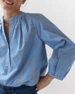 Load image into Gallery viewer, Sienna Top in Dutch Blue/White Gingham
