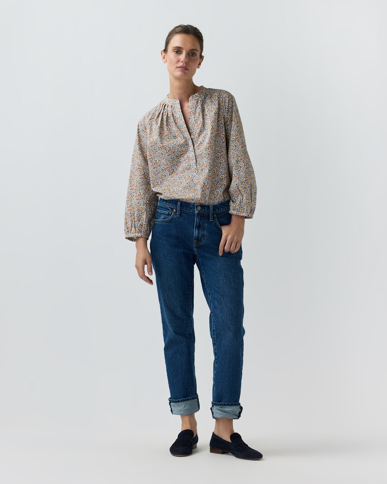Sienna Top in Terracotta/Multi Ava Liberty Fabric