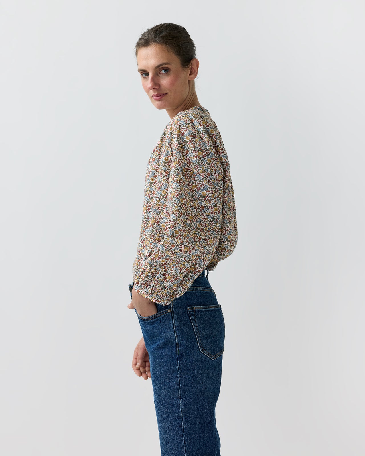 Sienna Top in Terracotta/Multi Ava Liberty Fabric