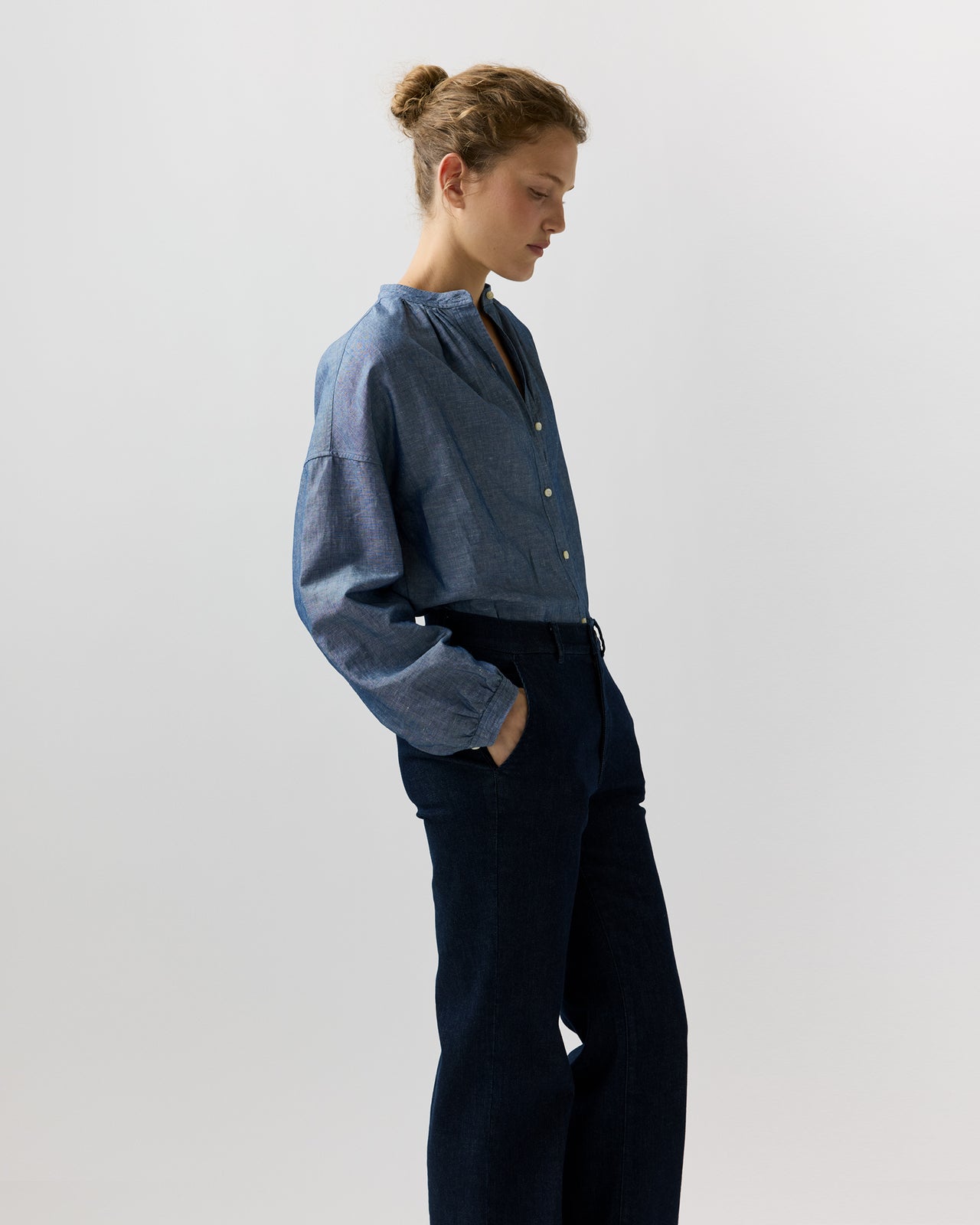 Sunny Blouse in Indigo Cotolino Chambray