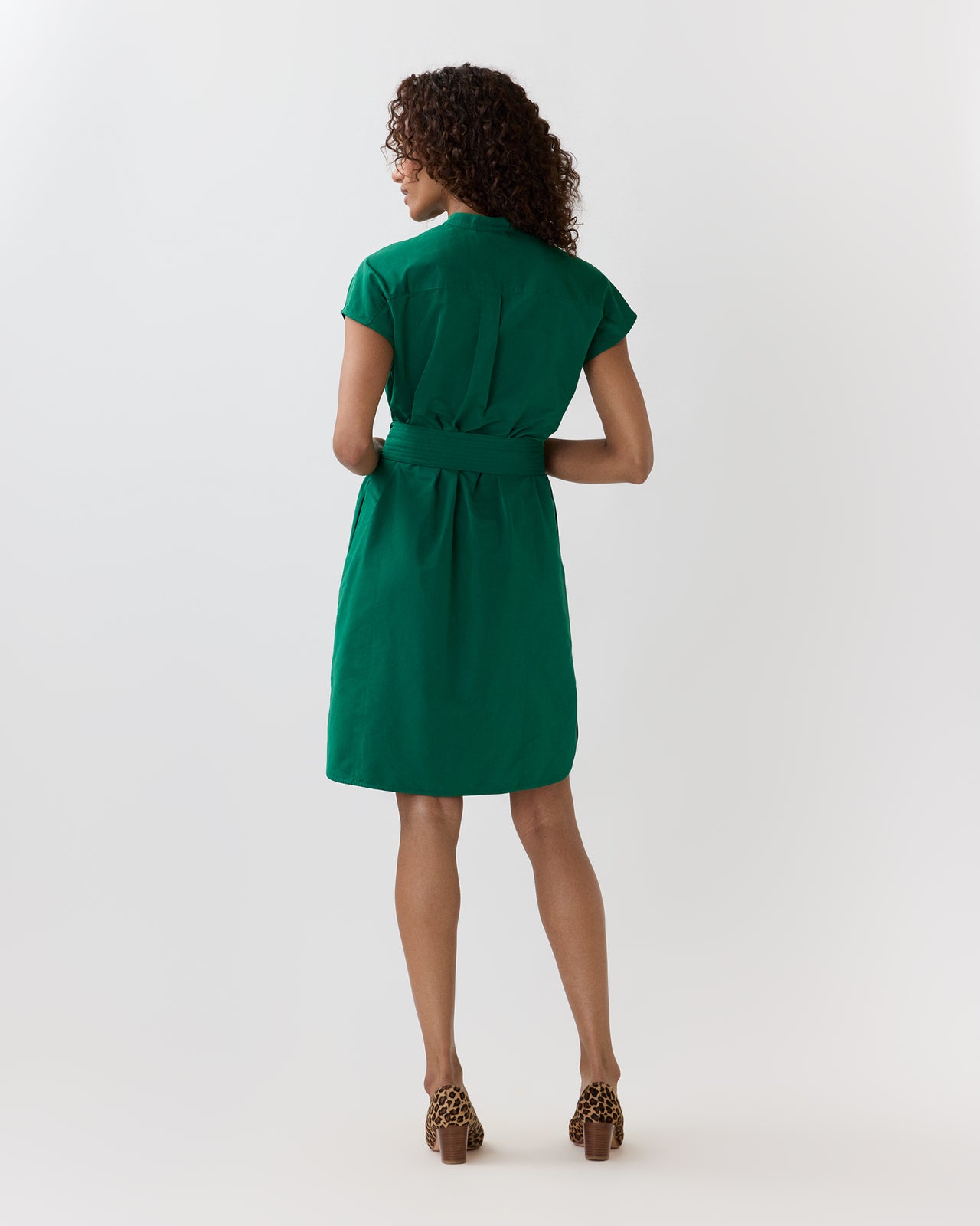 Atelier Shirtdress in Evergreen Nylon Faille