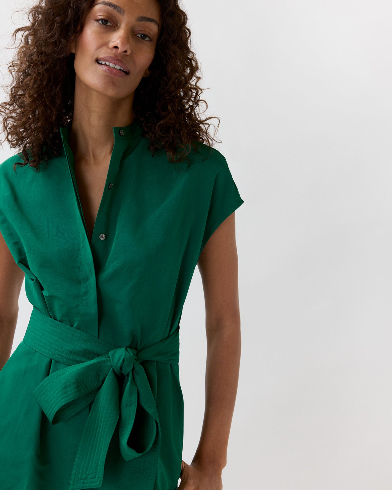 Atelier Shirtdress in Evergreen Nylon Faille