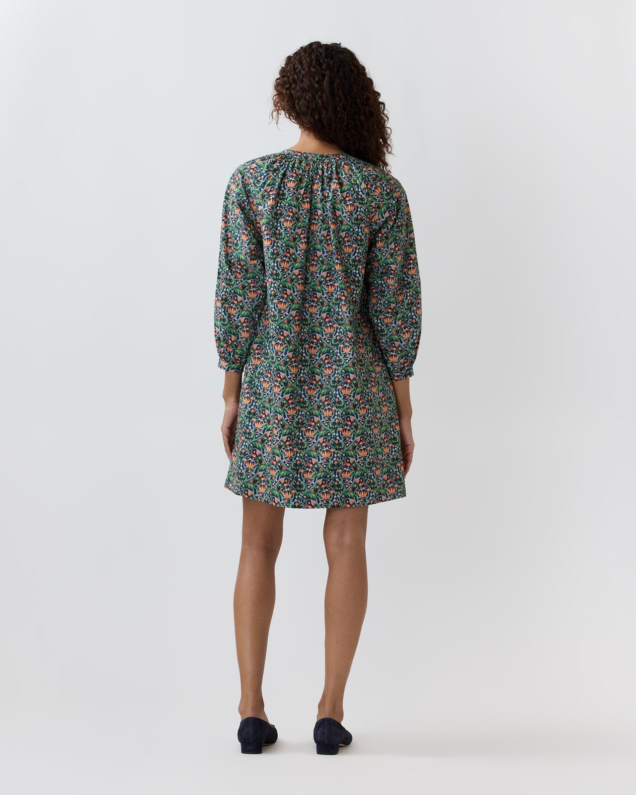 Callie Dress in Navy/Multi The Garden Room Liberty Fabric