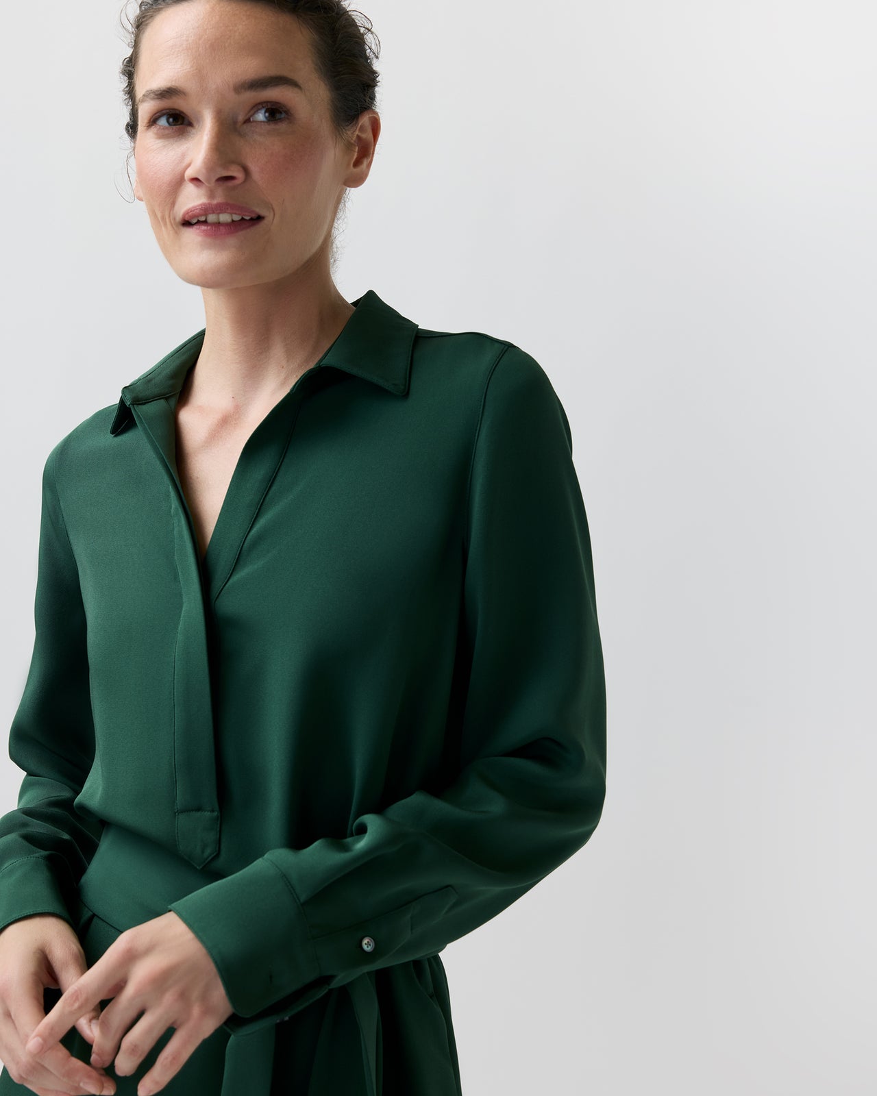 Piper Maxi Dress in Hunter Silk Crepe De Chine