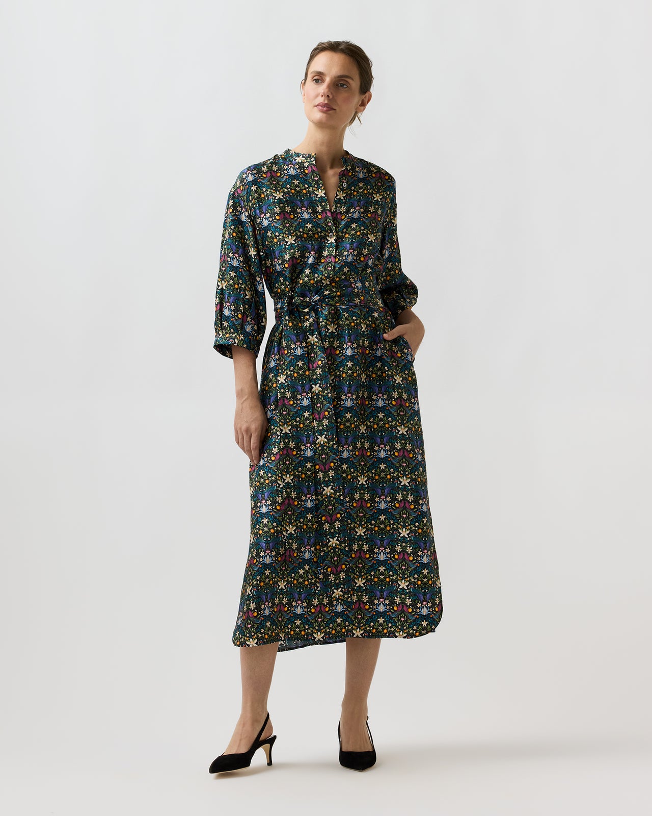 Tessa Dress in Forbidden Fruit Liberty Fabric Silk Twill