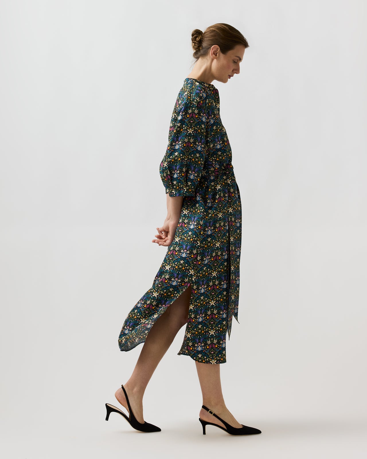 Tessa Dress in Forbidden Fruit Liberty Fabric Silk Twill