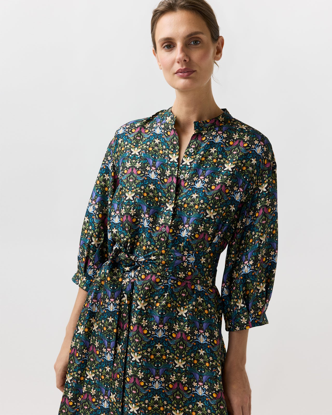 Tessa Dress in Forbidden Fruit Liberty Fabric Silk Twill