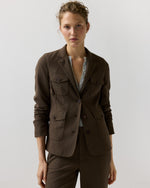 Load image into Gallery viewer, Cecile Cargo Jacket in Bark Crinkle Cotton/Wool
