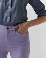 Load image into Gallery viewer, Kendall Flare 5-Pocket Jean in Lavender Stretch Moleskin
