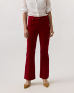 Load image into Gallery viewer, Kendall Flare 5-Pocket Jean in Red Stretch Velveteen

