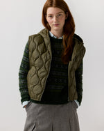 Load image into Gallery viewer, Jenny Cashball Hooded Vest in Olive Nylon
