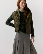 Load image into Gallery viewer, Jenny Cashball Hooded Vest in Olive Nylon
