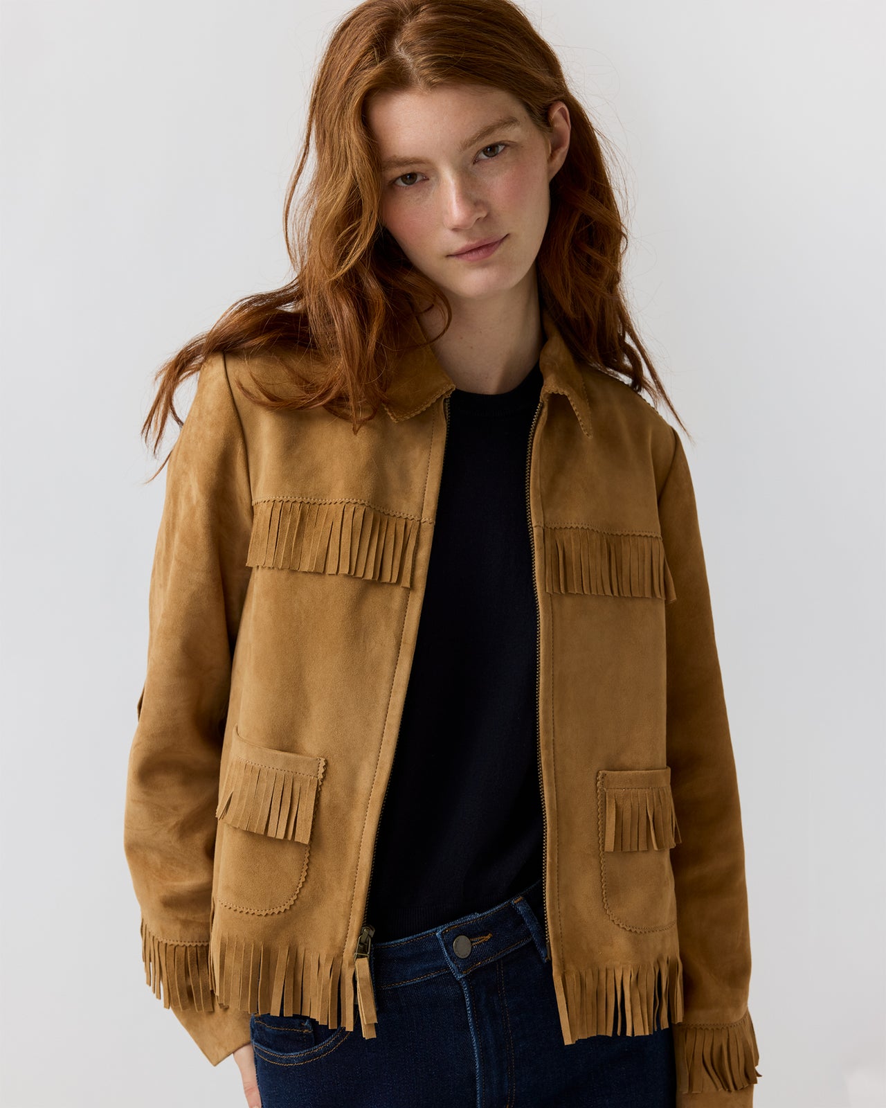 Lorena Jacket in Camel Suede
