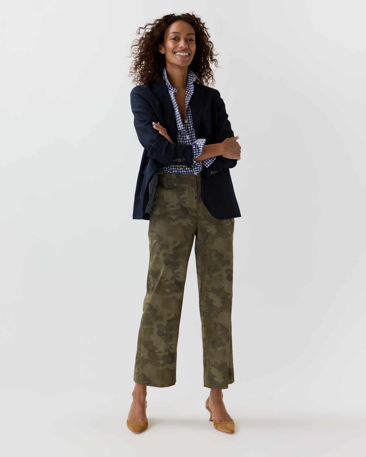 Frankie Cropped Pant in Camo Stretch Twill