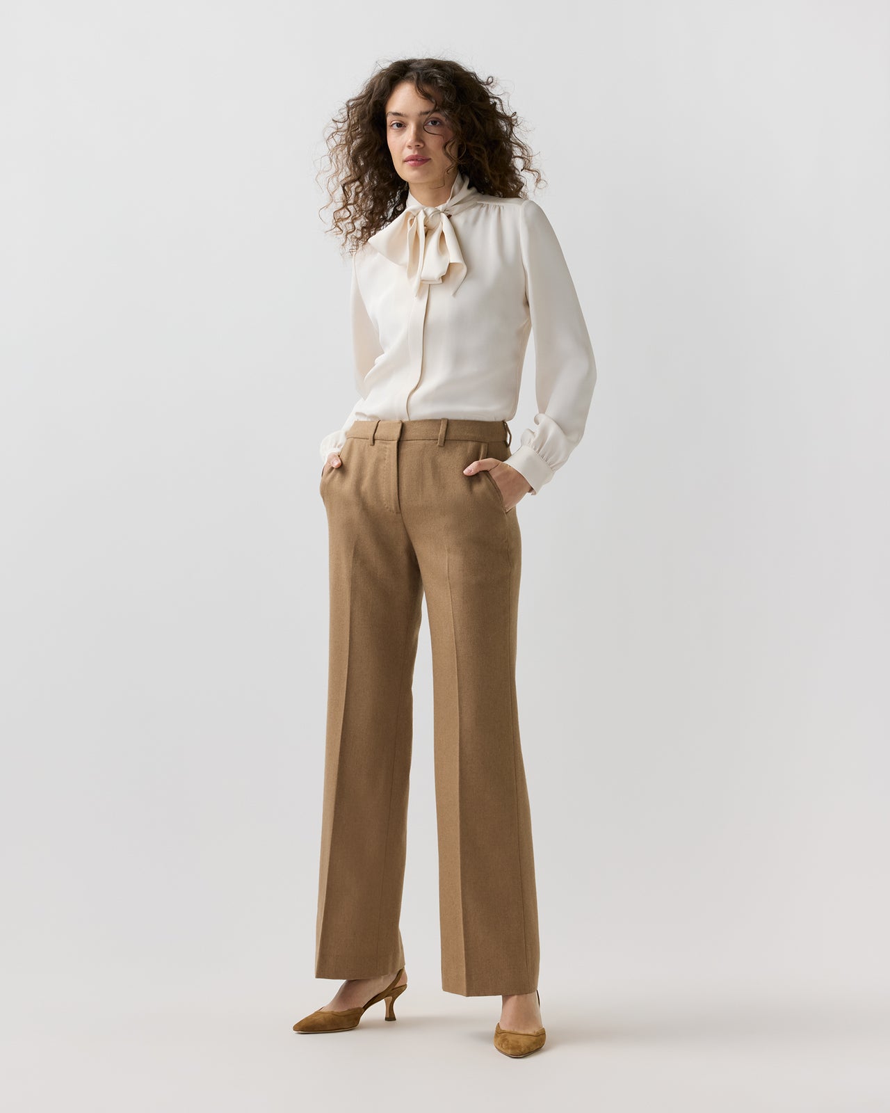 Lane Pant in Camel Hair Flannel