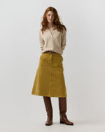 Load image into Gallery viewer, Connelly Skirt in Gold Stretch Corduroy
