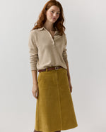 Load image into Gallery viewer, Connelly Skirt in Gold Stretch Corduroy
