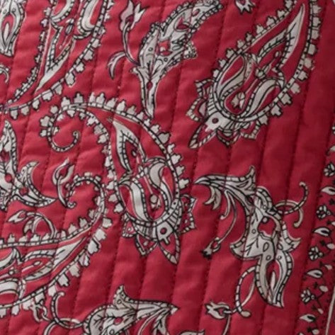 Quilted Adley Wrap Skirt in Red/Navy Bandana Poplin