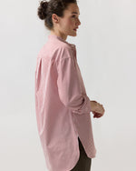 Load image into Gallery viewer, Christiane Bib-Front Tunic in Red/White Stripe Poplin
