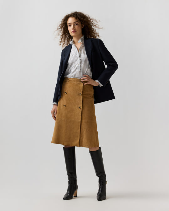 Janey Skirt in Camel Suede