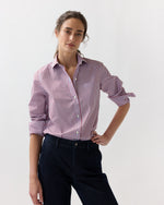 Load image into Gallery viewer, Sidney Shirt in Red/Sky Banker Stripe Poplin
