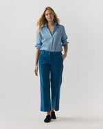 Load image into Gallery viewer, Frankie Cropped Pant in Petrol Stretch Corduroy
