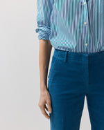 Load image into Gallery viewer, Frankie Cropped Pant in Petrol Stretch Corduroy
