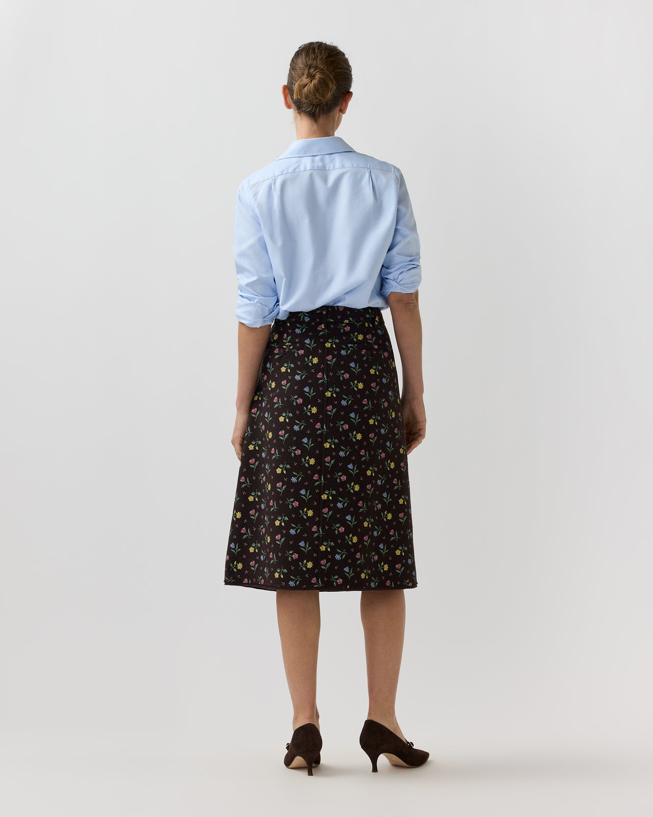Connelly Skirt in Brown/Multi Royal Stitch Liberty Fabric Wool