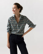 Load image into Gallery viewer, Tomboy Popover Shirt in Glacier/Magenta Strawberry Thief Liberty Fabric
