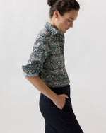 Load image into Gallery viewer, Tomboy Popover Shirt in Glacier/Magenta Strawberry Thief Liberty Fabric
