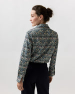 Load image into Gallery viewer, Tomboy Popover Shirt in Glacier/Magenta Strawberry Thief Liberty Fabric
