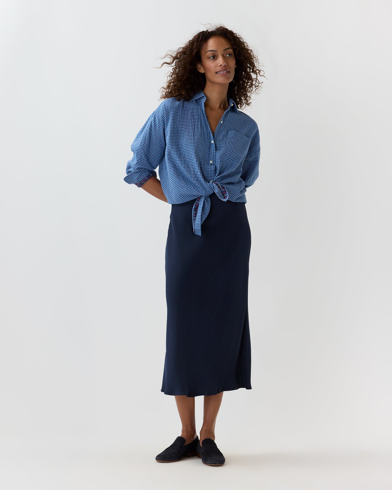 Weekender Shirt in Blue/Rose Double-Weave Check