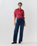 Load image into Gallery viewer, Western Shirt in Red Elizabeth Sketch Liberty Fabric
