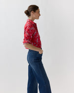 Load image into Gallery viewer, Western Shirt in Red Elizabeth Sketch Liberty Fabric
