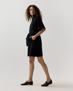 Load image into Gallery viewer, Julia Sweater Dress in Black Extra Fine Merino Wool
